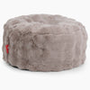 Large Round Footstool - Bubble Faux Fur Mink 01