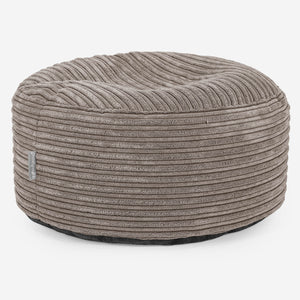 Large Round Footstool - Cord Dovetail Grey