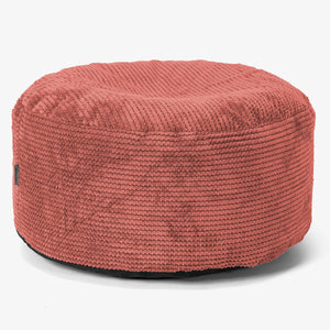 Large Round Footstool - Pom Pom Pumpkin Orange