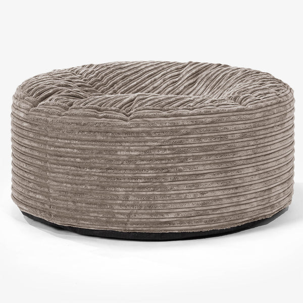 Large Round Pouffe - Cord Dovetail Grey