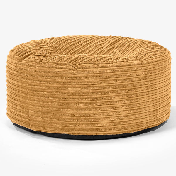 Large Round Pouffe - Cord Golden Honey