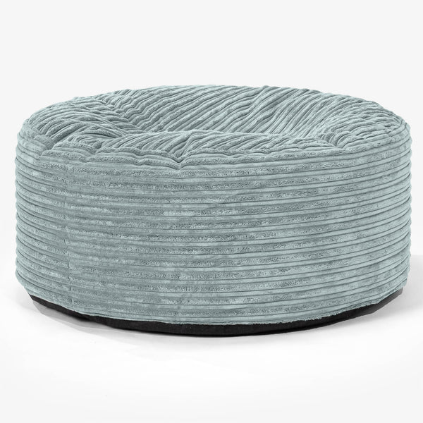 Large Round Pouffe - Cord Mint Green