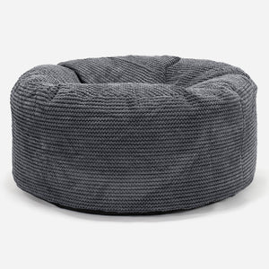 Large Round Pouffe - Pom Pom Black