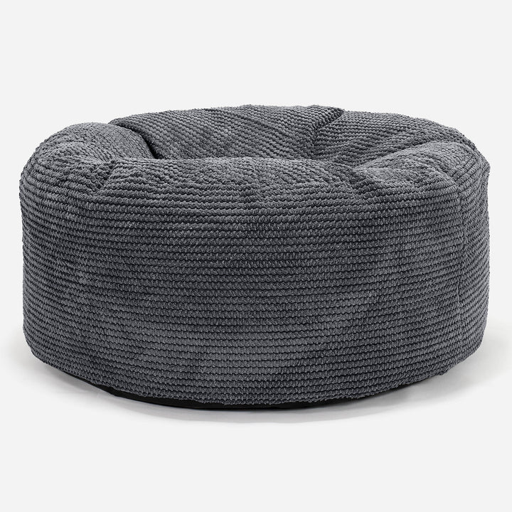 Large Round Pouffe - Pom Pom Black 01