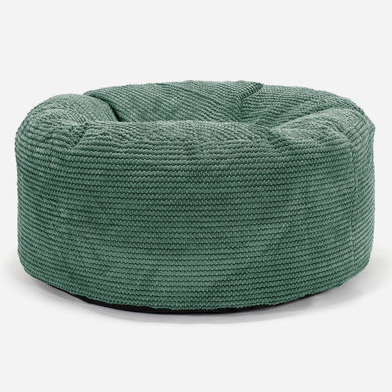 Large Round Pouffe - Pom Pom Emerald Green 01