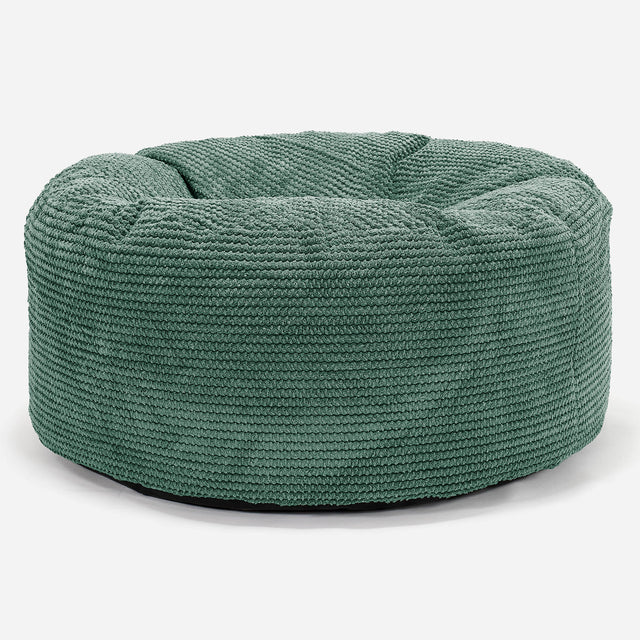 Large Round Pouffe - Pom Pom Emerald Green 01