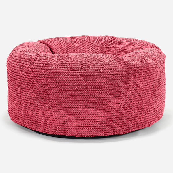 Large Round Pouffe - Pom Pom Pastel Red 01