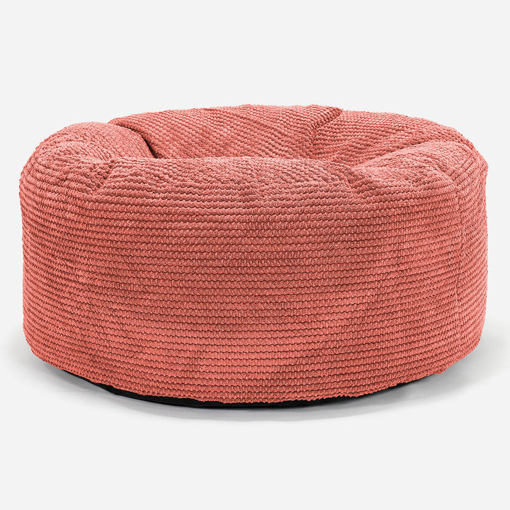 Large Round Pouffe - Pom Pom Pumpkin Orange 01