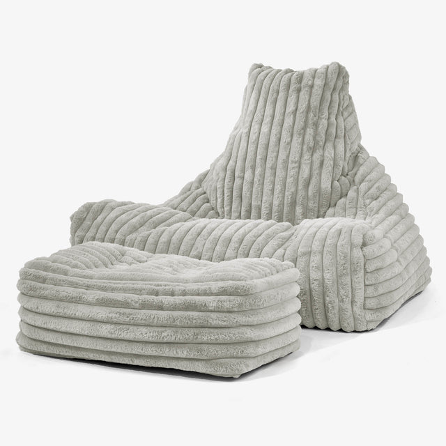 Lounger Beanbag - Ultra Plush Cord Sage Green 02