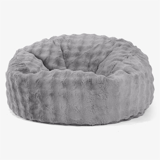Mammoth Bean Bag Sofa - Bubble Faux Fur Grey 01