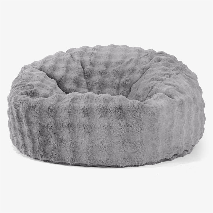Mammoth Bean Bag Sofa - Bubble Faux Fur Grey 01