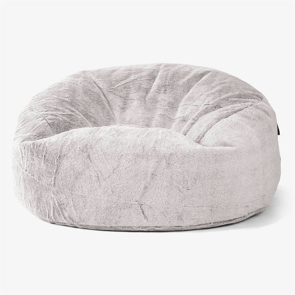 Mammoth Bean Bag Sofa - Fluffy Faux Fur Rabbit Light Grey 01