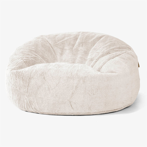 Mammoth Bean Bag Sofa - Fluffy Faux Fur Rabbit White 01