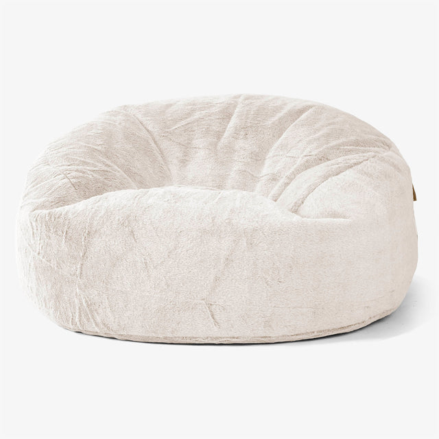 Mammoth Bean Bag Sofa - Fluffy Faux Fur Rabbit White 01