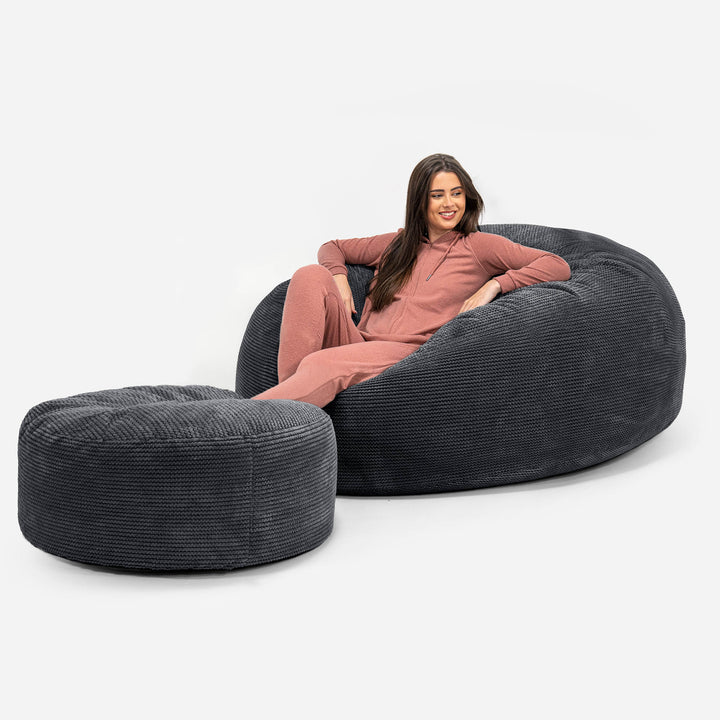 Mega Mammoth Bean Bag - Pom Pom Black 02
