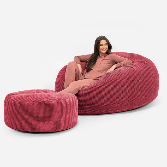 Mega Mammoth Bean Bag - Pom Pom Pastel Red 02
