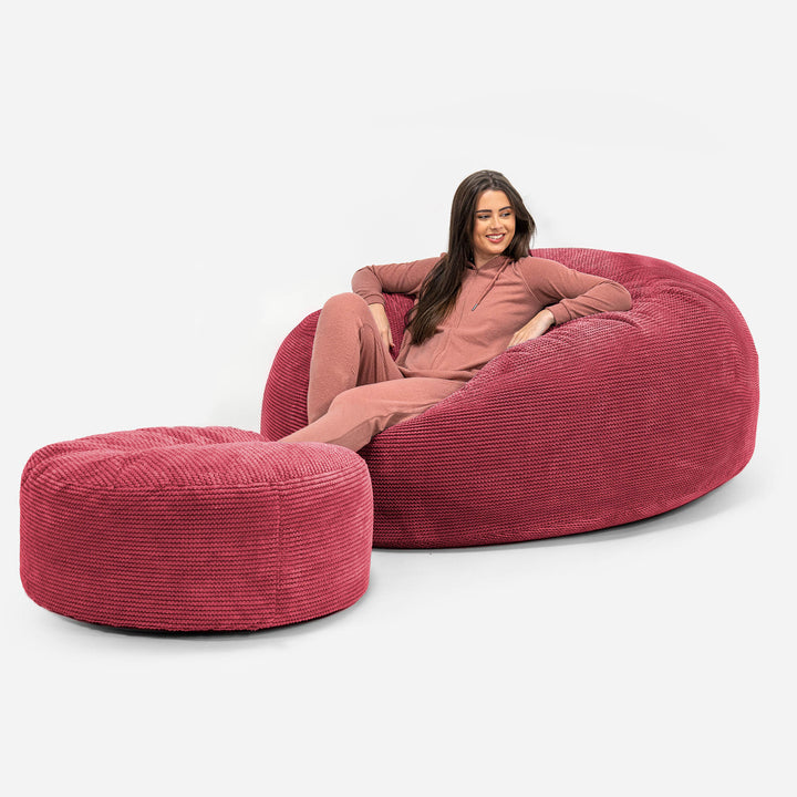 Mega Mammoth Bean Bag - Pom Pom Pastel Red 02