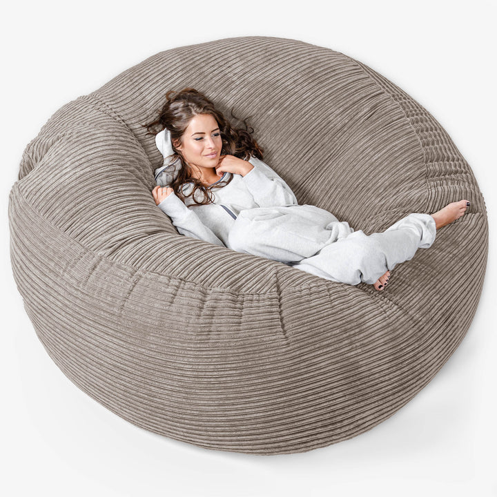 Mega Mammoth Bean Bag Sofa - Cord Dovetail Grey 01