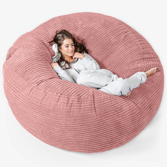 Mega Mammoth Bean Bag Sofa - Cord Peach 01