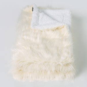 Sherpa Throw / Blanket - Mongolian Fur Cream