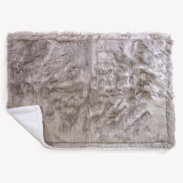 Sherpa Throw / Blanket - Mongolian Fur Grey 01