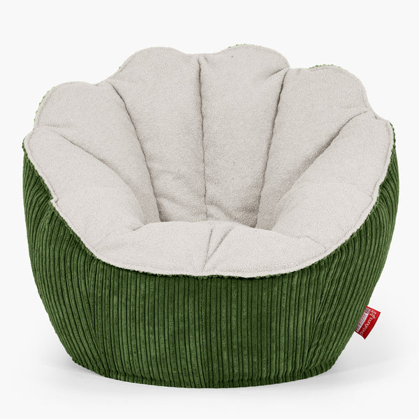 Natalia Sacco Bean Bag Chair - Boucle & Cord Forest Green 01