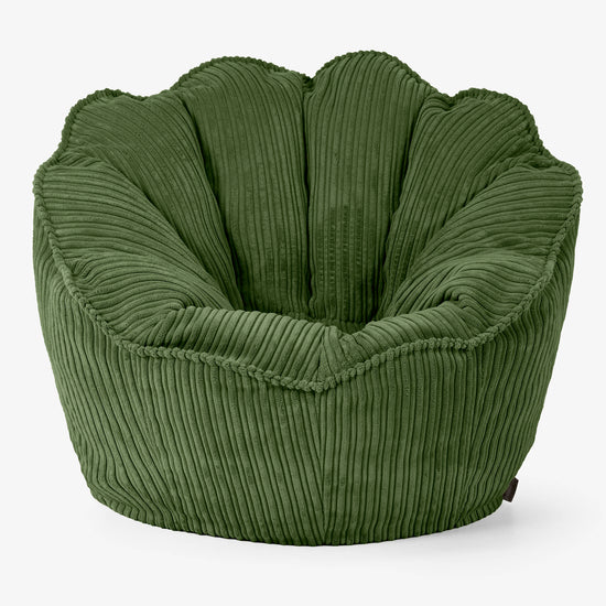 Natalia Sacco Bean Bag Chair - Cord Forest Green 01