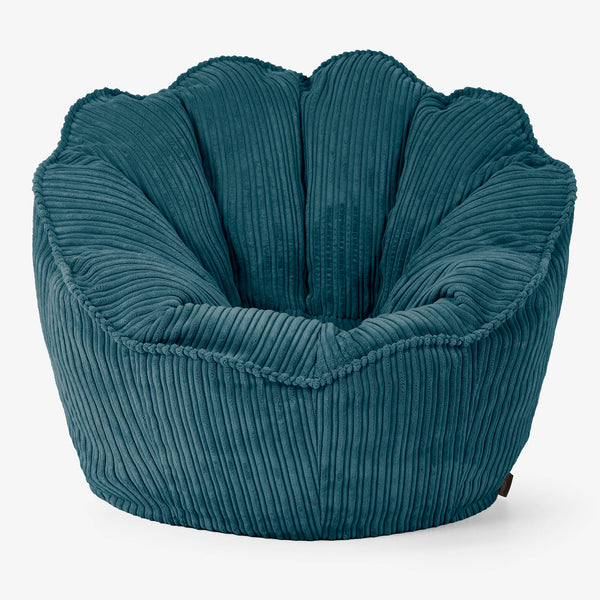 Natalia Sacco Bean Bag Chair - Cord Teal Blue 01
