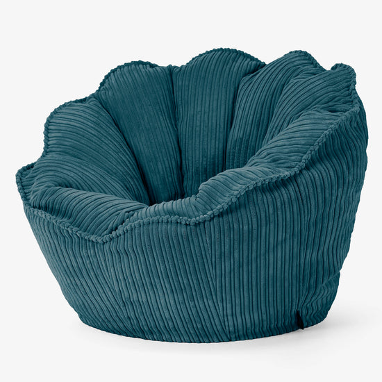 Natalia Sacco Bean Bag Chair - Cord Teal Blue 02