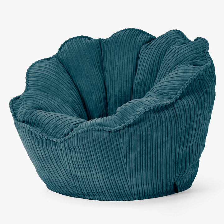 Natalia Sacco Bean Bag Chair - Cord Teal Blue 02