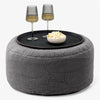 Ottoman Pouf with a Serving Tray - Boucle Graphite Grey 01