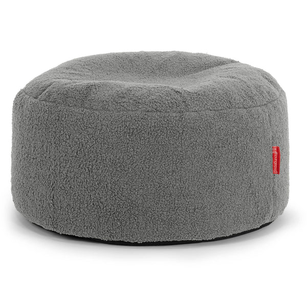 Ottoman Pouf with a Serving Tray - Boucle Grey 01