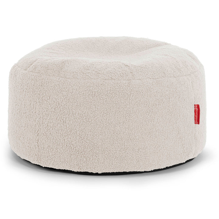 Ottoman Pouf with a Serving Tray - Boucle Ivory 02