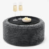 Ottoman Pouf with a Serving Tray - Cord Black 01