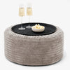 Ottoman Pouf with a Serving Tray - Cord Dovetail Grey 01