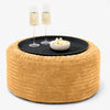 Ottoman Pouf with a Serving Tray - Cord Golden Honey 01