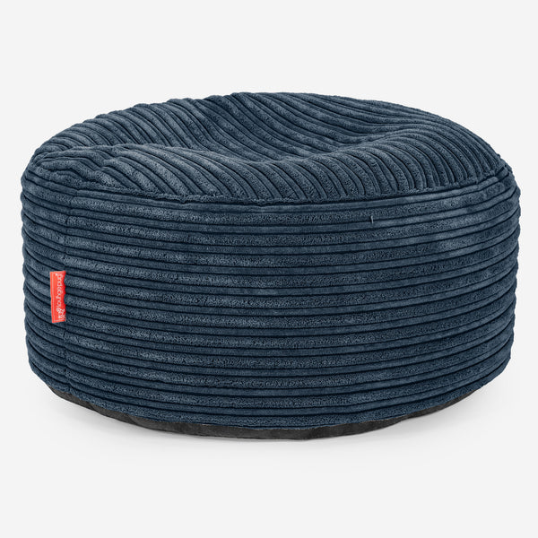 Ottoman Pouf with a Serving Tray - Cord Navy Blue 01