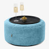 Ottoman Pouf with a Serving Tray - Pom Pom Aegean Blue 01