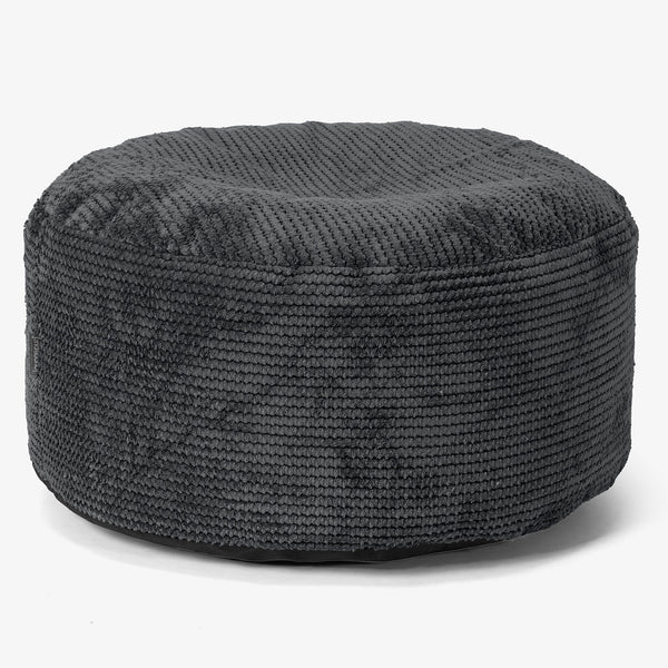 Ottoman Pouf with a Serving Tray - Pom Pom Black 01