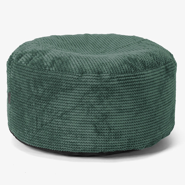 Ottoman Pouf with a Serving Tray - Pom Pom Emerald Green 01