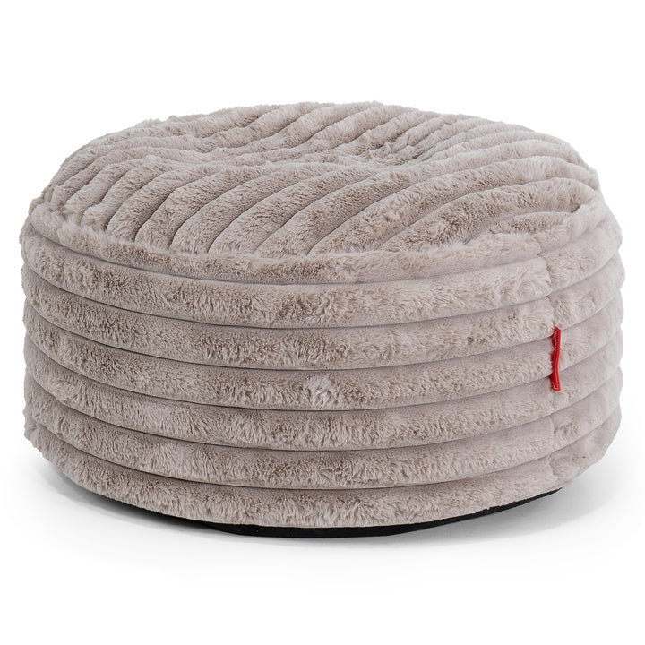 Ottoman Pouf with a Serving Tray - Ultra Plush Cord Minky 02