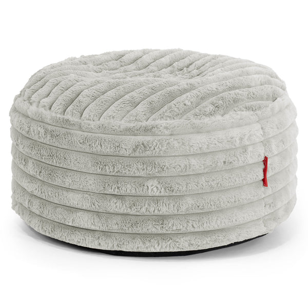 Ottoman Pouf with a Serving Tray - Ultra Plush Cord Sage Green 01