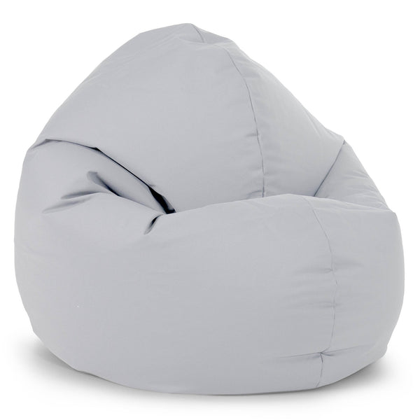 Flexforma Adult Bean Bag Chair - Outdoor Easy Care Silver Grey 01
