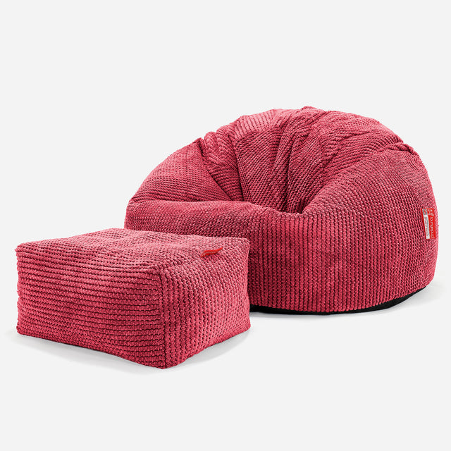 Classic Bean Bag Chair - Pom Pom Pumpkin Orange 02