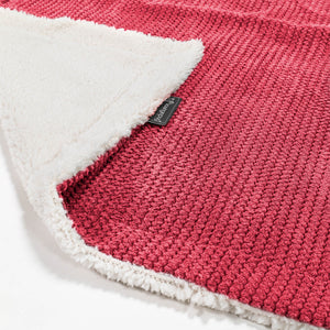 Sherpa Throw / Blanket - Pom Pom Pastel Red