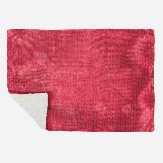 Sherpa Throw / Blanket - Pom Pom Pastel Red 03