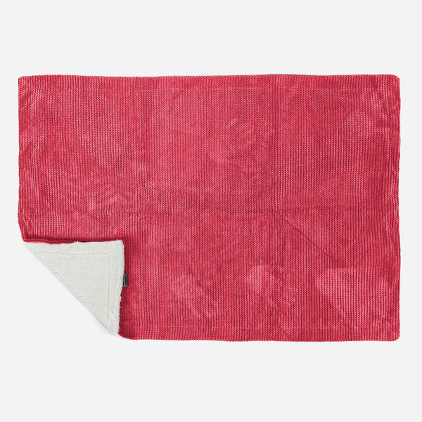 Sherpa Throw / Blanket - Pom Pom Pastel Red 01