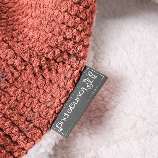Sherpa Throw / Blanket - Pom Pom Pumpkin Orange 04