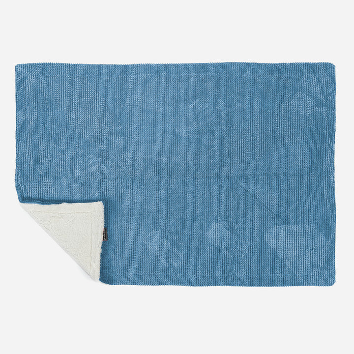 Sherpa Throw / Blanket - Pom Pom Sky Blue 03