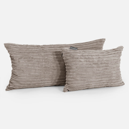 Rectangular Scatter Cushion Cover 35 x 50cm - Cord Dovetail Grey 03